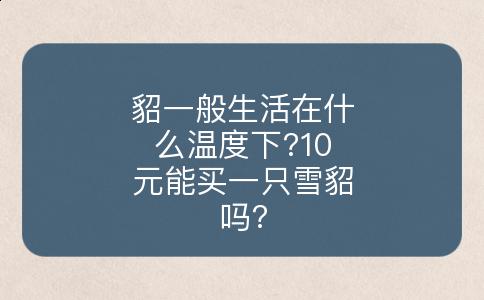 貂一般生活在什么温度下?10元能买一只雪貂吗?