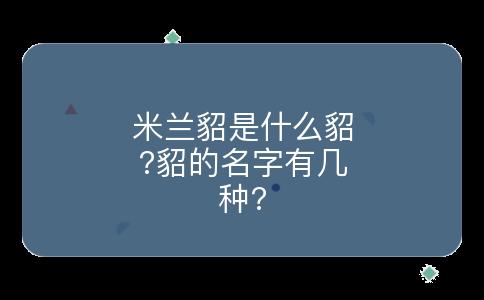 米兰貂是什么貂?貂的名字有几种?